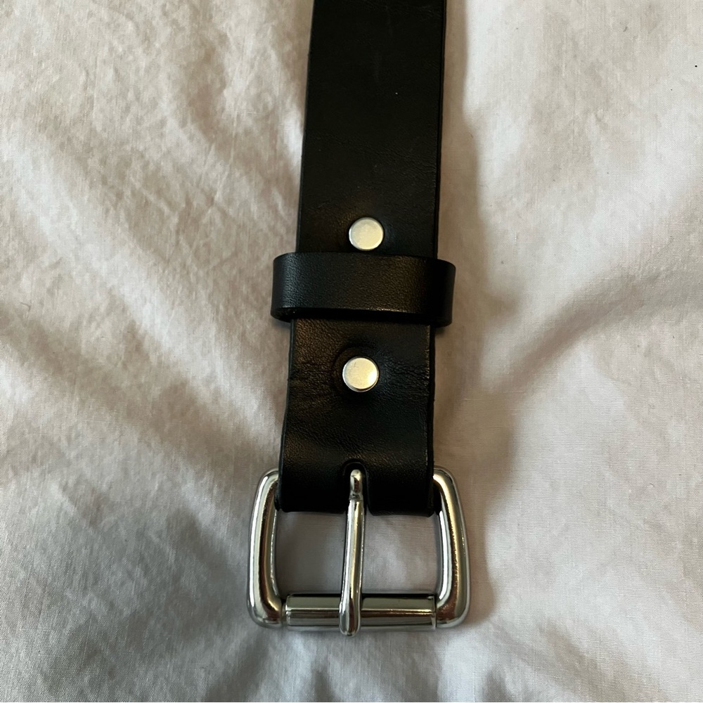 Filson Black Leather Men’s Belt - Size 46 - Picture 2 of 7